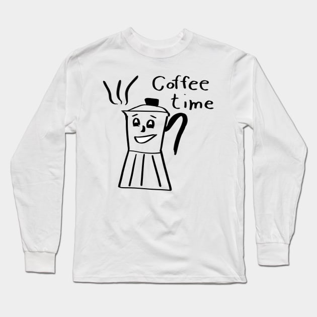 Coffee time moka pot Long Sleeve T-Shirt by RandomSorcery